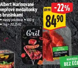 Albert Albert Marinované vepřové medailonky s brusinkami nabídka