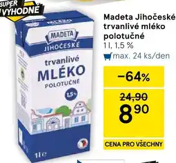 Tesco Madeta Jihoceske trvanlivé mléko polotučné nabídka