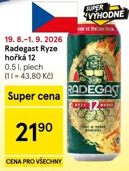 Tesco Radegast Ryze hořká 12 nabídka