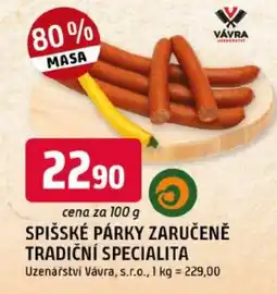 Trefa Vávra spišské párky nabídka