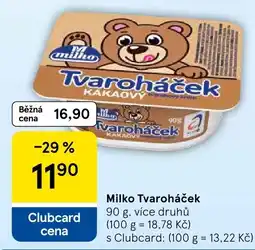 Tesco Milko Tvaroháček nabídka