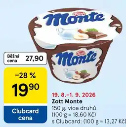 Tesco Zott Monte nabídka