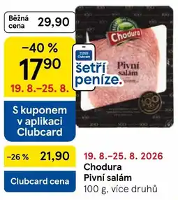 Tesco Chodura pivní salám nabídka