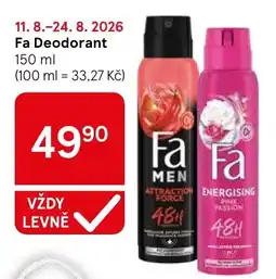 Tesco Fa Deodorant nabídka