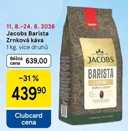 Tesco Jacobs barista zrnková káva nabídka
