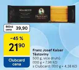 Tesco Franz Josef Kaiser Těstoviny nabídka