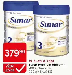 Tesco Sunar Premium Mléko*** nabídka