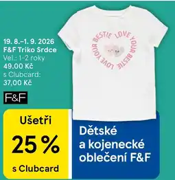 Tesco F&F Triko Srdce nabídka