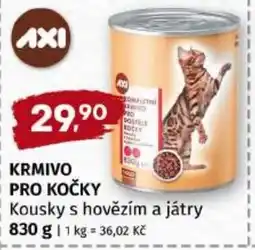 Trefa Axí krmivo pro kočky kousky s hovězím a játry nabídka