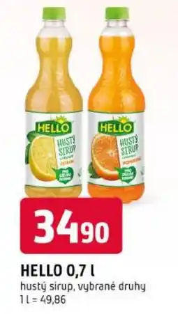 Trefa Hello hustý sirup, vybrané druhy nabídka