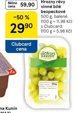 Tesco Grower's Harvest hrozný révy vinné bílé bezpečkové nabídka