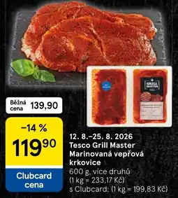 Tesco Tesco Grill Master Marinovaná vepřová krkovice nabídka