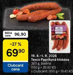 Tesco Tesco papriková klobása nabídka