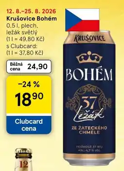 Tesco Krušovice Bohém ležák světlý nabídka