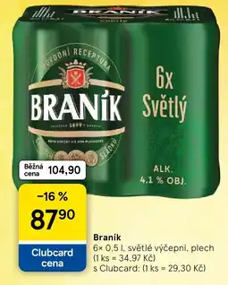 Tesco Braník světlý výčepní nabídka