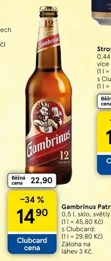 Tesco Gambrinus Patron nabídka