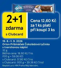 Tesco Orion Pribináček Čokoládová tyčinka s tvarohovou náplní nabídka