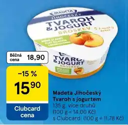 Tesco Madeta Tvaroh s jogurtem nabídka
