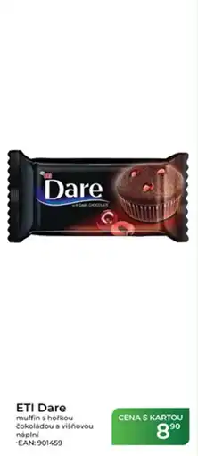 Tamda Foods ETI Dare muffin s hořkou čokoládou a višňovou náplní nabídka
