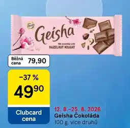 Tesco Geisha Čokoláda nabídka