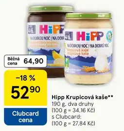 Tesco Hipp Krupicová kaše nabídka