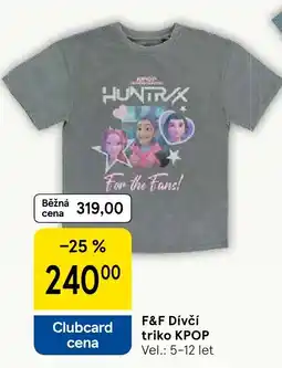 Tesco F&F Dívčí triko KPOP nabídka