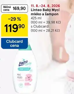 Tesco Linteo Baby mycí mléko a šampon nabídka