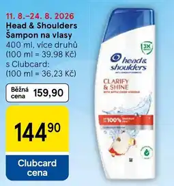 Tesco head & shoulders šampon na vlasy nabídka