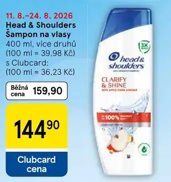 Tesco head & shoulders šampon na vlasy nabídka