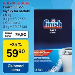 Tesco Finish sůl do myčky na nádobí nabídka