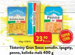 MP Krásno Gran Sasso těstoviny semolin. špagety penne kolínka malá nabídka