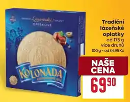 Billa Kolonada tradiční lázeňské oplatky nabídka