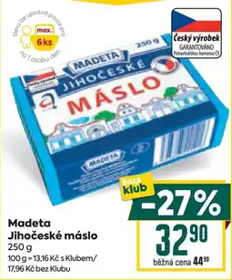 Billa Madeta Jihočeské máslo nabídka