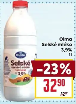 Billa Olma selské mléko nabídka