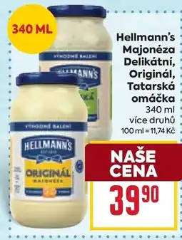 Billa Hellmann's Majonéza Delikátní, Originál, Tatarská omáčka nabídka