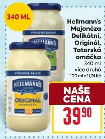 Billa Hellmann's Majonéza Delikátní, Originál, Tatarská omáčka nabídka
