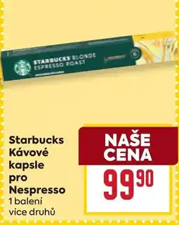 Billa Starbucks kávové kapsle pro Nespresso nabídka
