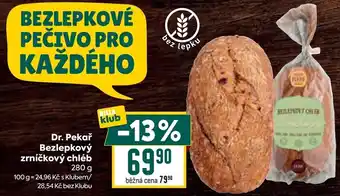 Billa Dr. Pekař bezlepkový zrníčkový chléb nabídka