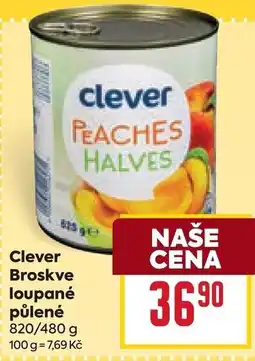 Billa Clever broskve loupané půlené nabídka