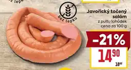 Billa Javořický točený salám nabídka