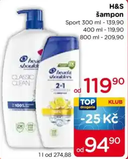 TOP drogerie H&S šampon nabídka