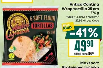 Billa Antica Cantina wrap tortilla 25 cm nabídka