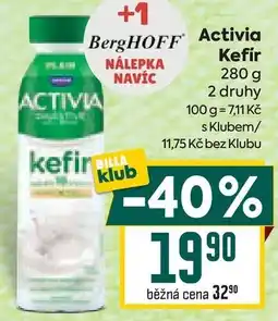 Billa Activia kefír nabídka