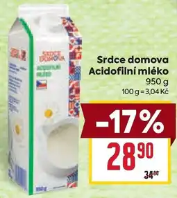 Billa Srdce domova Acidofilní mléko nabídka