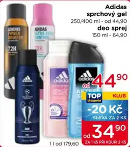 TOP drogerie Adidas sprchový gel nabídka