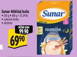 Albert Sunar mléčná kaše krupicová vanilková nabídka