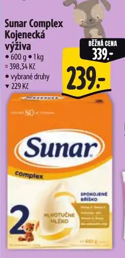 Albert Sunar kojenecká výživa nabídka