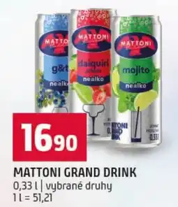 Terno Mattoni grand drink nabídka