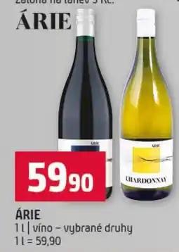 Terno Árie víno - vybrané druhy nabídka