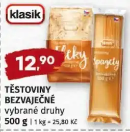 Terno Klasik těstoviny bezvaječné vybrané druhy nabídka